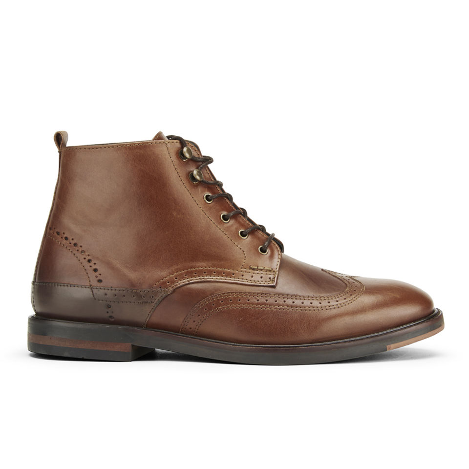 Hudson London Men's Harland Leather Brogue Boots - Tan - Free UK ...