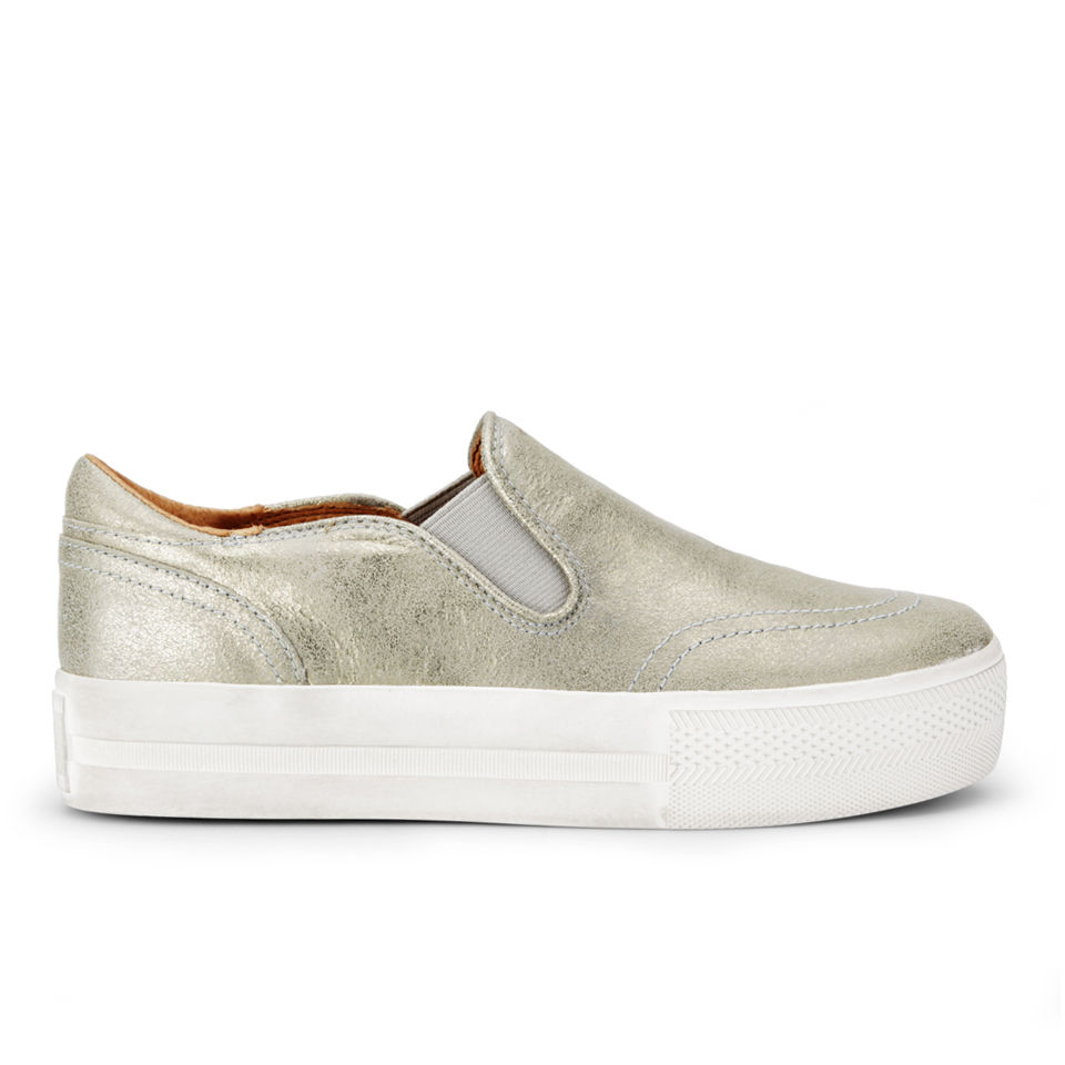 Ash Women's Jungle Leather Slip-On Trainers - Sand/Gold - Free UK ...