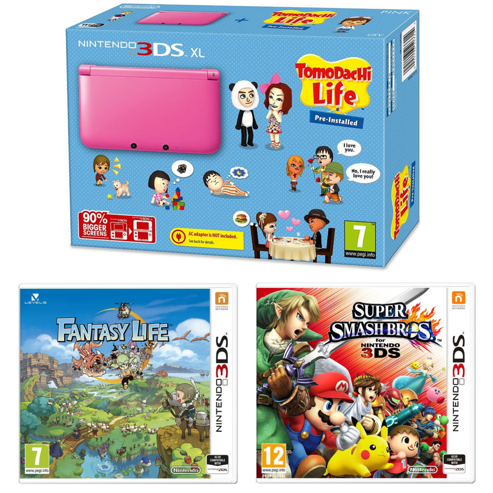 Nintendo 3ds Xl Pink Console Includes Tomodachi Life Super