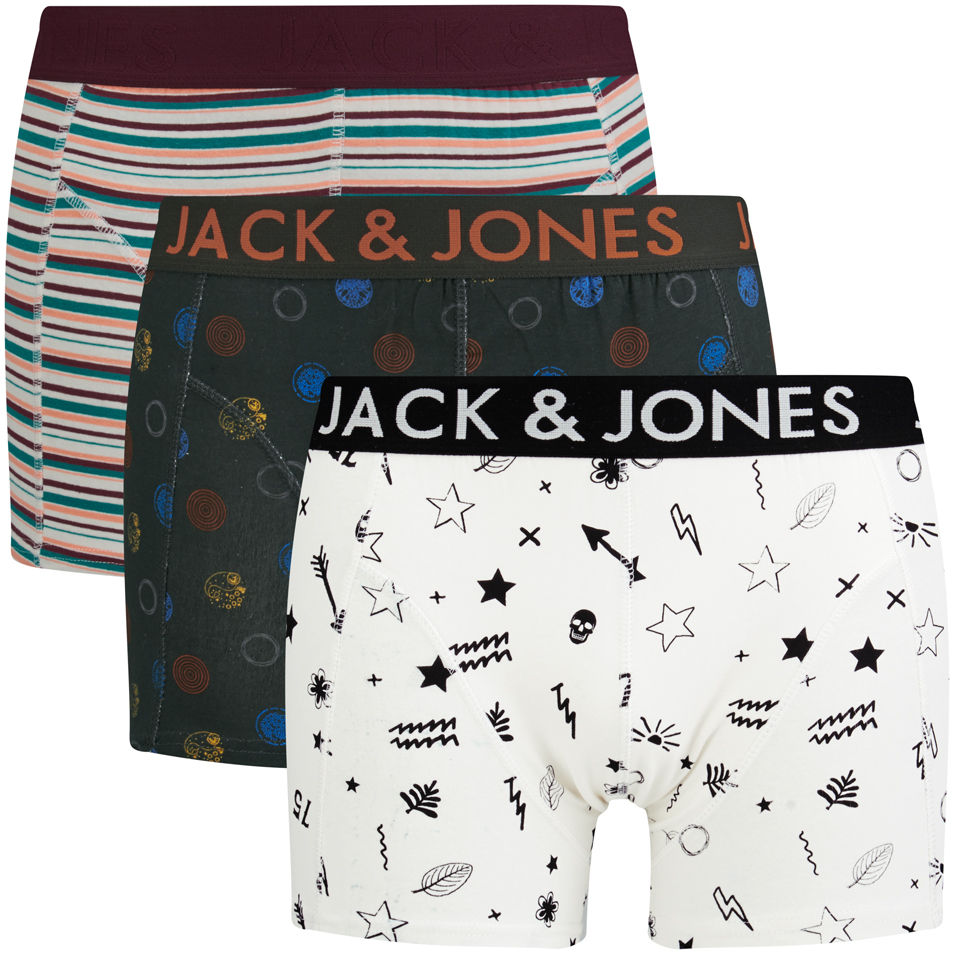 Jack & Jones Men's Jake 3Pack Boxers Black Mens Underwear Zavvi UK