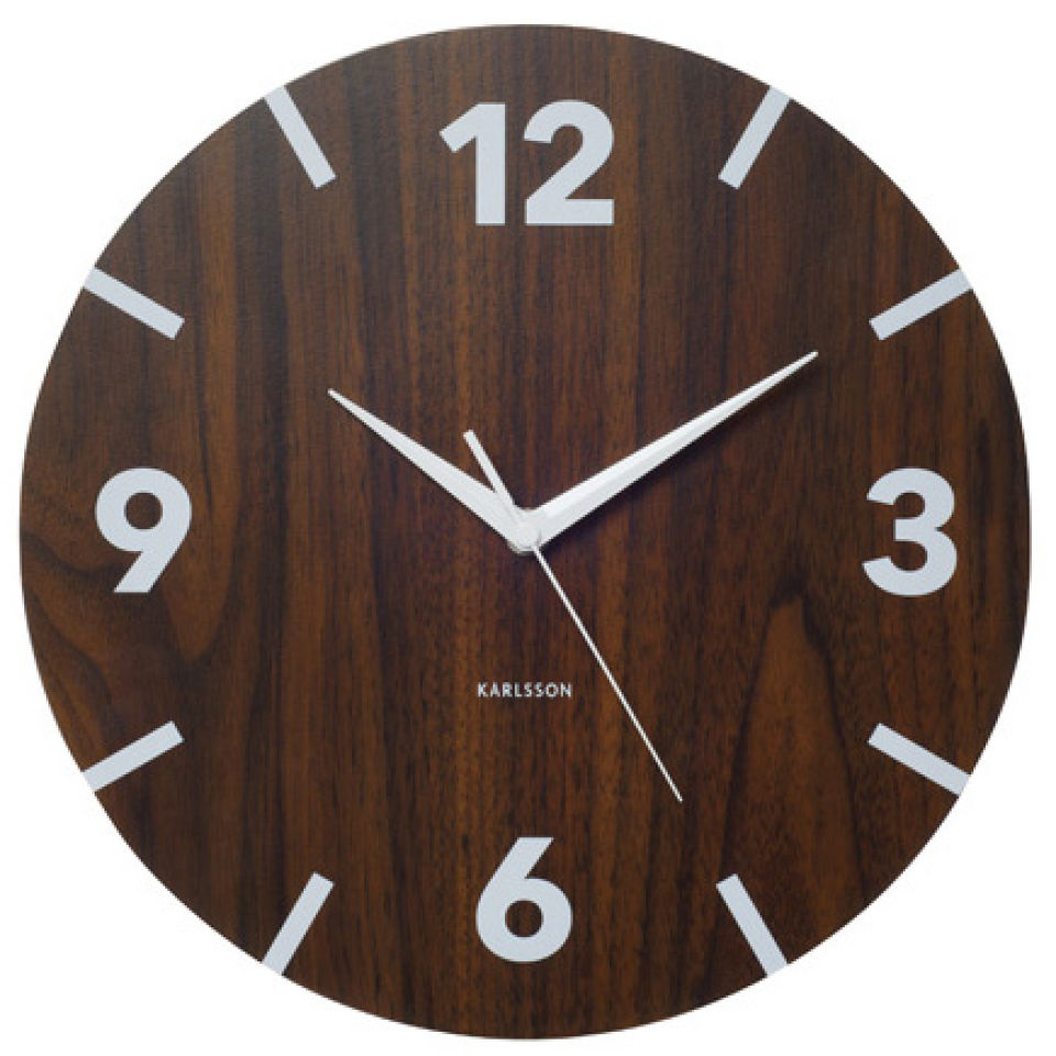 Wall Clock Wood Block Numbers Homeware