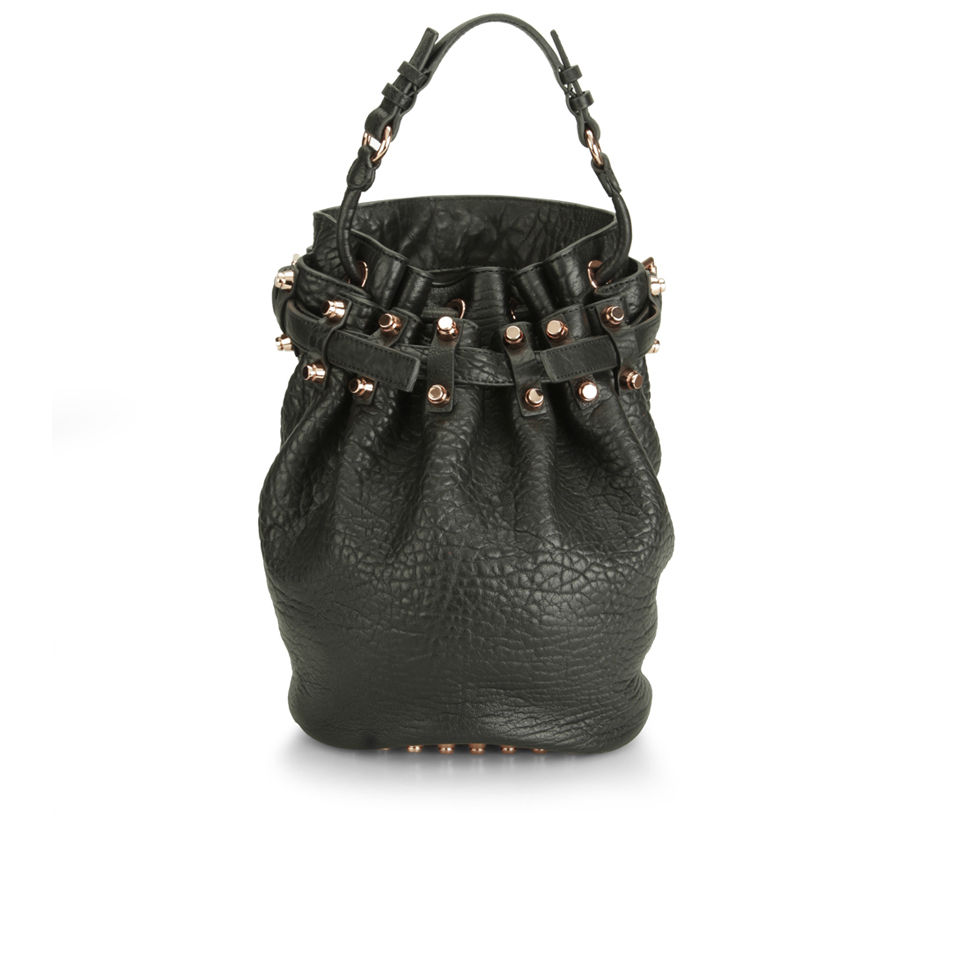 Alexander Wang Women's Diego Pebble Leather Bag - Black with Rose Gold Hardware - Free UK ...