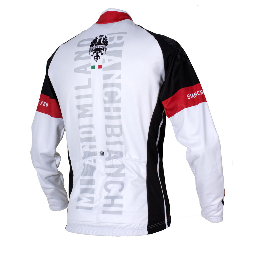Bianchi Men S Rienza Long Sleeve Full Zip Jersey White Black Red