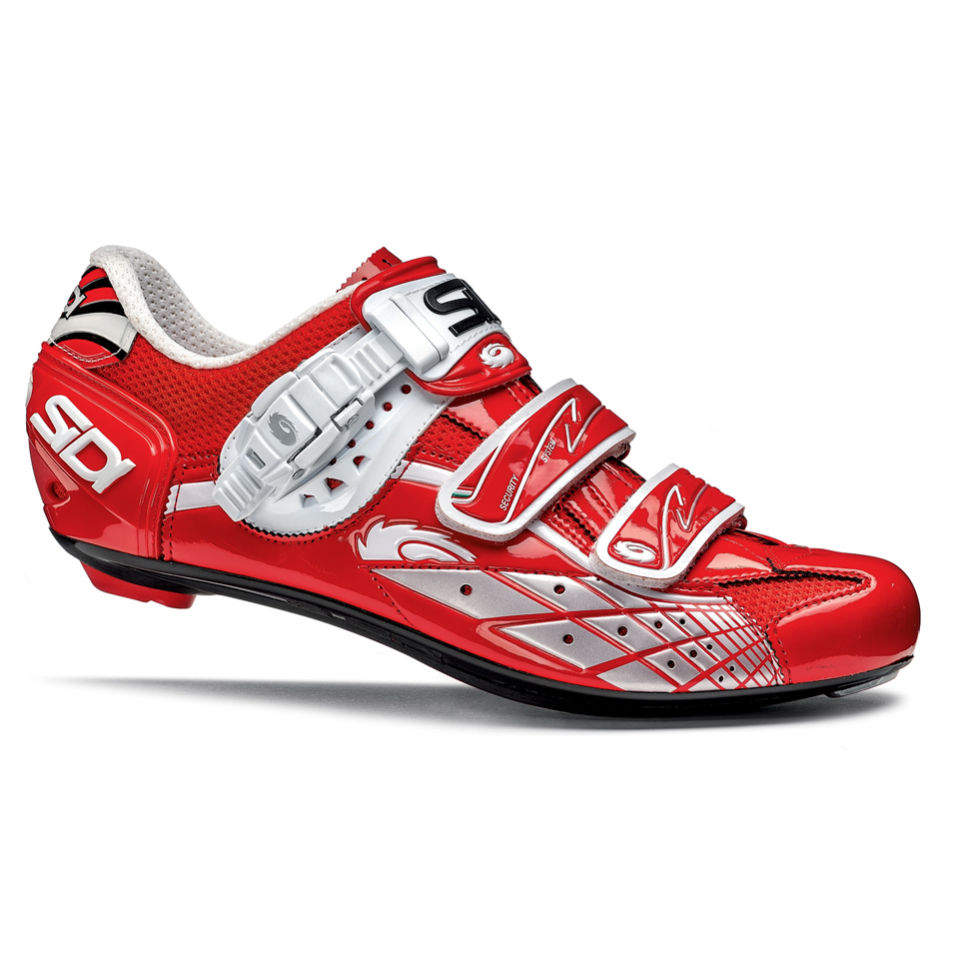 red sidi cycling shoes