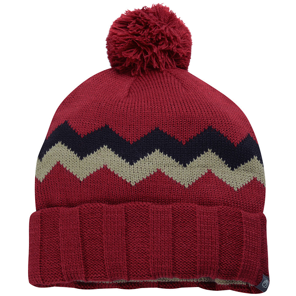 Craghoppers Men's Knitted Bobble Hat Dark Red One Size Clothing