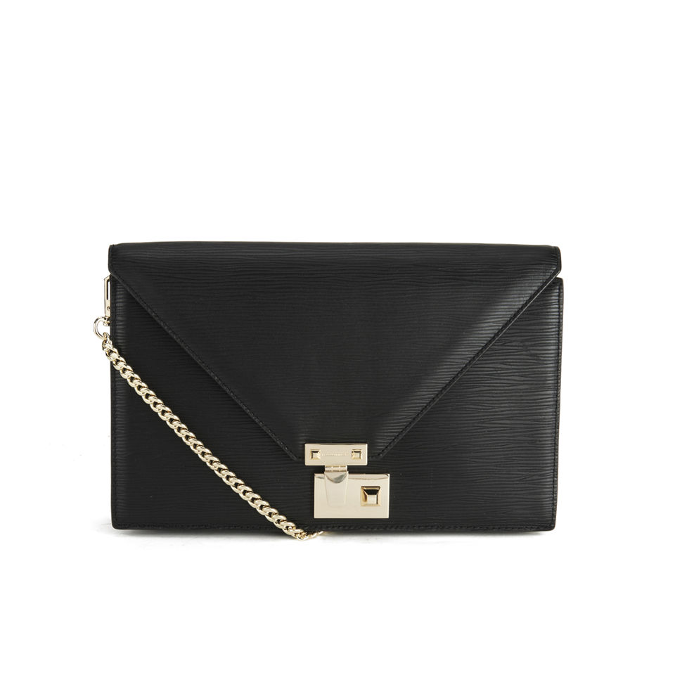 Rebecca Minkoff Paris Leather Clutch Bag - Black - Free UK Delivery ...