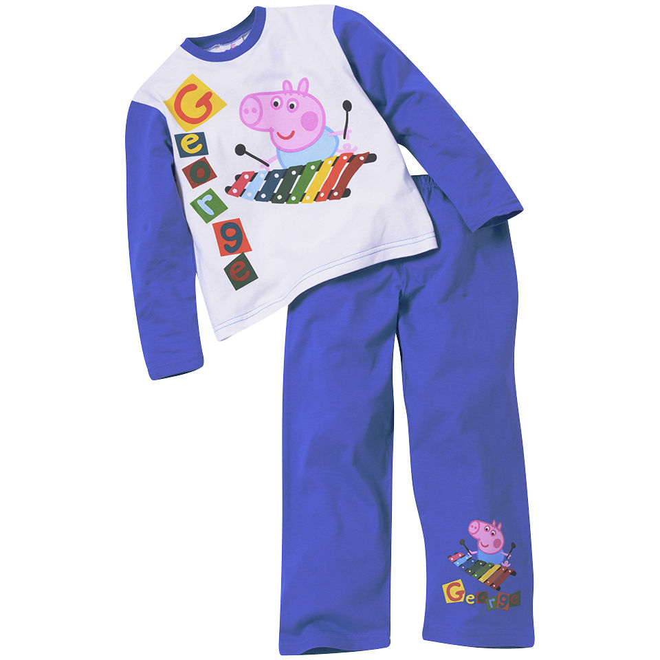 Peppa Pig Boys Pyjama Set Blue White Clothing Zavvi Us