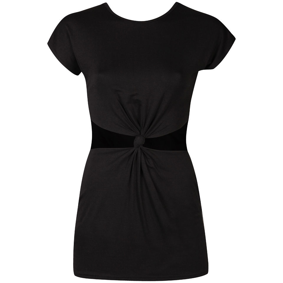 black dress with stomach cut out