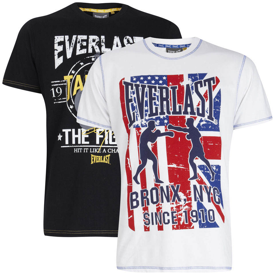 Everlast Men S 2 Pack T Shirts White Black Clothing Zavvi Us