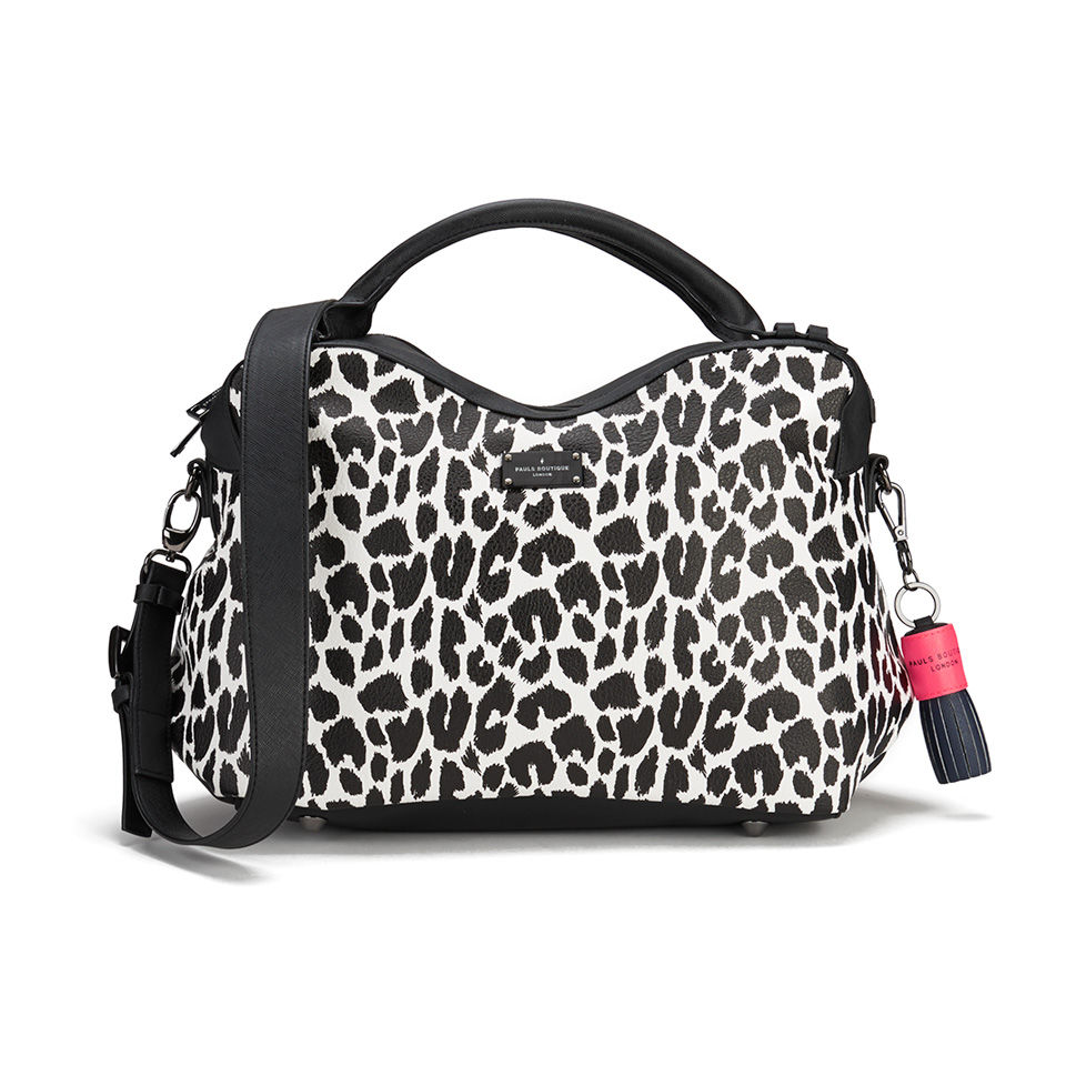 Paul's Boutique Lauren Graphic Leopard Tote Bag White Womens