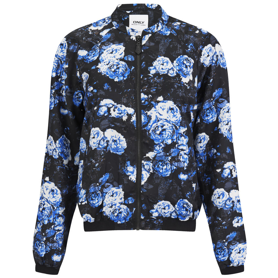 ONLY Women's Rayne Floral Bomber Jacket Blue Womens