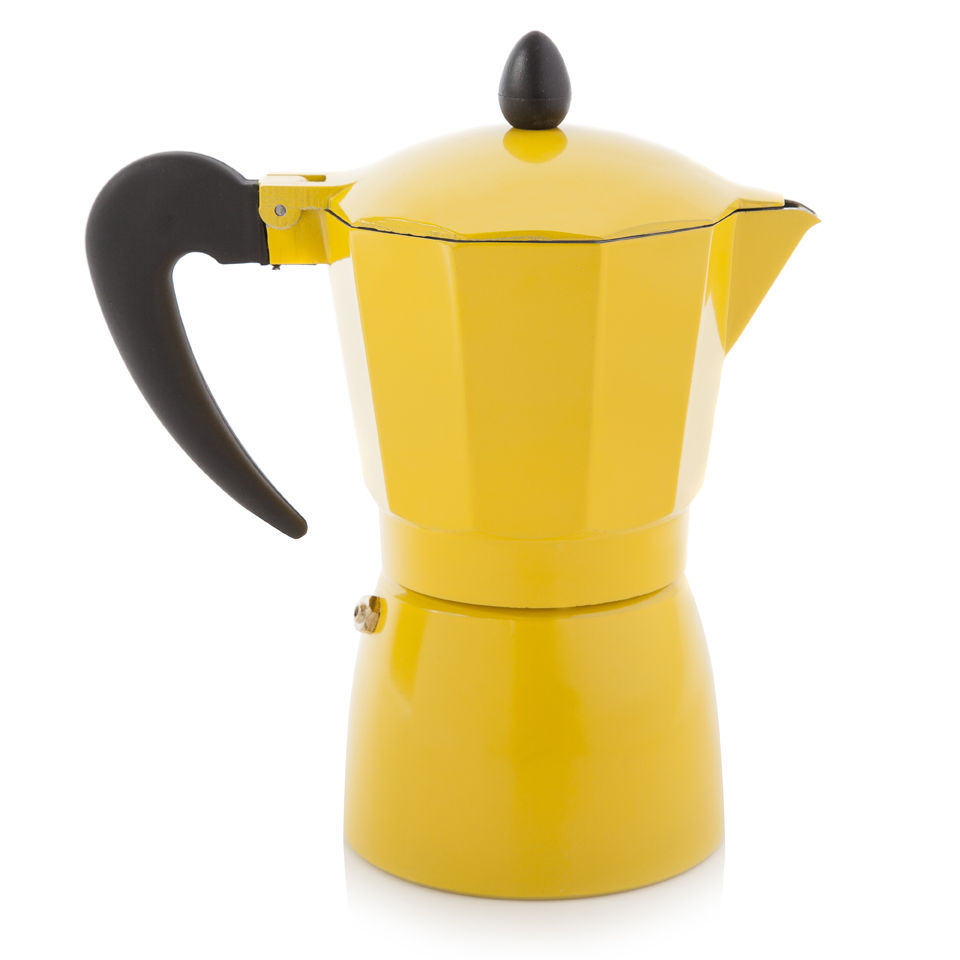 Cook In Colour 9 Cup Aluminium Espresso Maker Yellow Homeware
