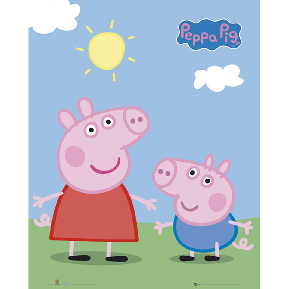 Peppa Pig Peppa And George Mini Poster 40 X 50cm IWOOT