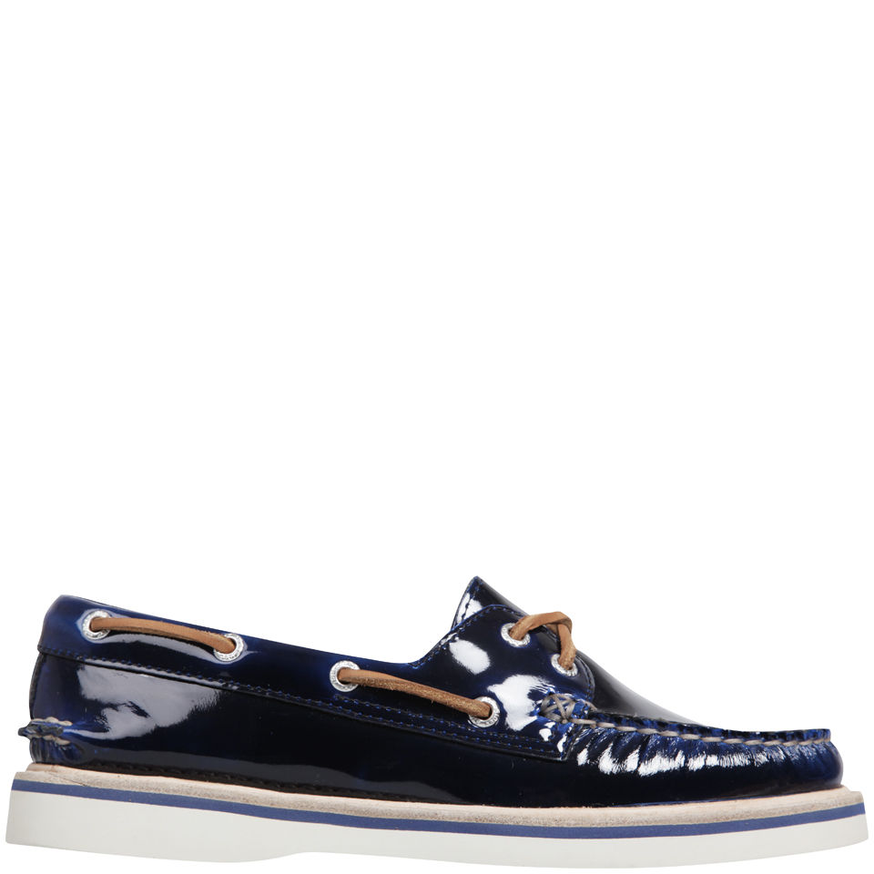 sperry patent leather boat shoes