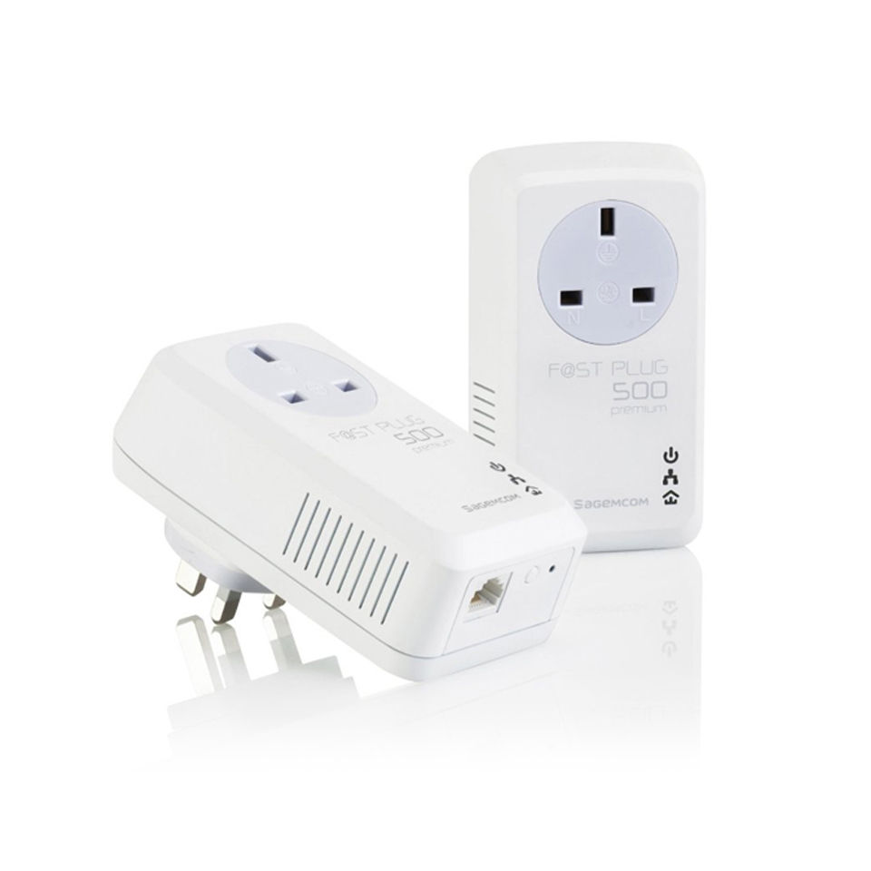 Sagemcom Fast Plug 500 Premium Powerline Wifi Extender 2 Pack Computing Zavvi Uk