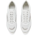 HUGO Women's Ibis - B Perforated Leather Runner Trainers - Open White ...