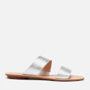 Loeffler Randall Women's Clem Double Strap Flat Sandals - Silver