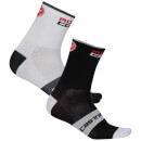 Castelli RoSso Corsa 9 Socks - White Castelli RoSso Corsa 9 Socks - White