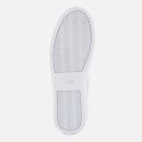 metallic leather cupsole trainers