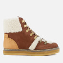 See by Chloé Suede Shearling Lined Hiking Boots