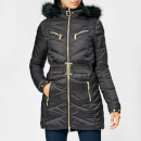 barbour international grand black quilted coat