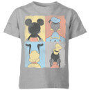 Disney Donald Duck Mickey Mouse Pluto Goofy Tiles Kids' T-Shirt - Grey