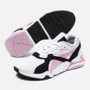 puma nova 90's block white and pink trainers