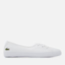 Lacoste Women's Ziane Chunky BL Leather 3-Eye Pumps - White/White