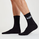 MP Men's Essentials Crew Socks - สีดำ (2 Pack) - UK 6-8