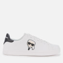 Karl Lagerfeld Men's Kourt Karl Ikonic 3D Lace Leather Cupsole Trainers - White/Black