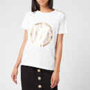 Balmain Women's 3 Button Metallic Coin T-Shirt - White