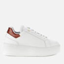 Dune Women's Elden Leather Flatform Trainers - White
