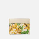 Tory Burch Women's Kira Chevron Quilted Floral Card Case - Yellow Floral Clouds