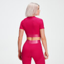 MP Women's Adapt Textured Crop Top- Virtual Pink - XXS