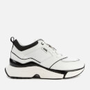 Karl Lagerfeld Women's Aventur Astral Plane Leather Running Style Trainers - White/Black