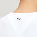 MP Дамско безшевно късо горнище с ултра дълги ръкави Shape – бяло - XXS
