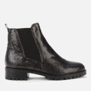 Dune Women's Powerful Reptile Print Leather Boots - Black