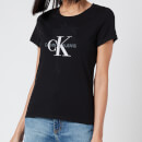 Calvin Klein Jeans Women's Palm Tree Monogram Slim T-Shirt - CK Black
