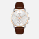 BOSS Hugo Boss Men's Skymaster Leather Strap Watch - White/Silver/Brown