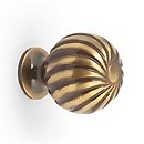 Knob Swirl Ball Polished Brass