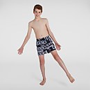 Jungen 13" Badeshorts mit Print in Schwarz