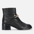 See by Chloé Women's Mahe Leather Heeled Ankle Boots - Black