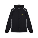 Men's Hooded Jacket with Contrast Piping - True Black