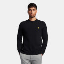 Men's Crew Neck Lambswool Blend Jumper - Jet Black Marl