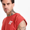 11 Degrees Core Cut Off Sleeve T-Shirt – Goji Berry Red