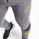 Men's Cut And Sew Colour Block Joggers Regular Fit Charcoal/Black/Gold