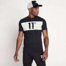 Men's Placement Stripe Logo T-Shirt - Black