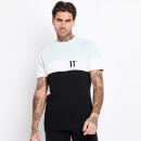 Men's Triple Panel Cut And Sew T-Shirt Glacier Green/Black/White