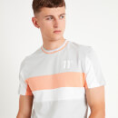 Men's Cut And Sew T-Shirt - Vapour Grey/Coral Blush/White