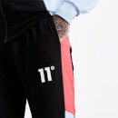 Men's Cut And Sew Track Pants Skinny Fit – Black/Imperial Red/Powder Blue
